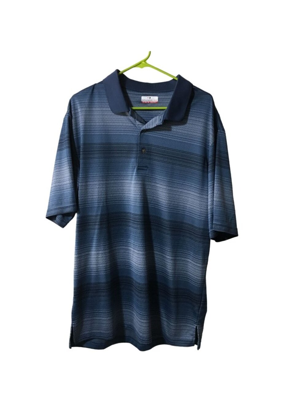 GRANDSLAM BLUE PATTERNED GOLF POLO MENS LARGE